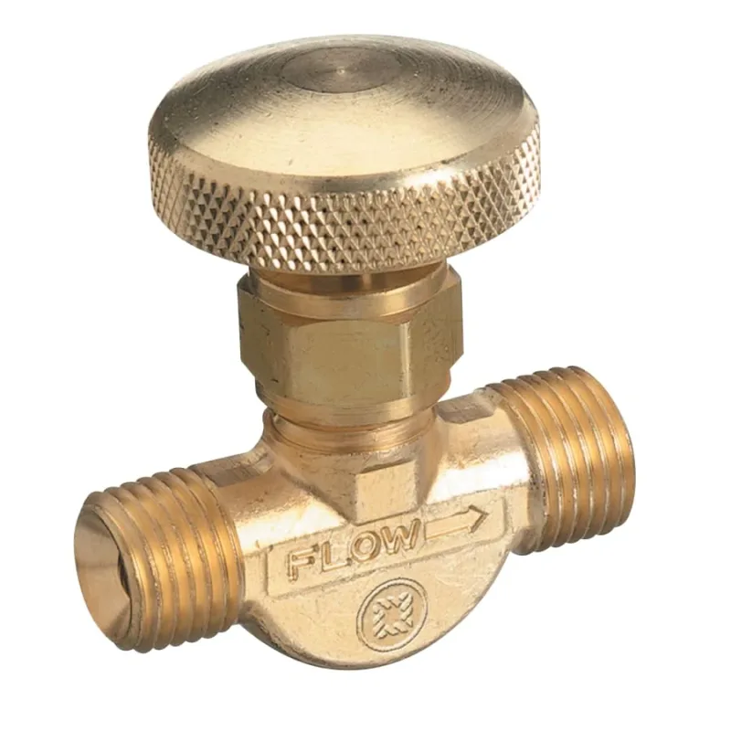 Brass Body Valve for Non-Corrosive Gases, 200 psig, B-Size 9/16 in-18 RH (M), Oxygen CGA-022