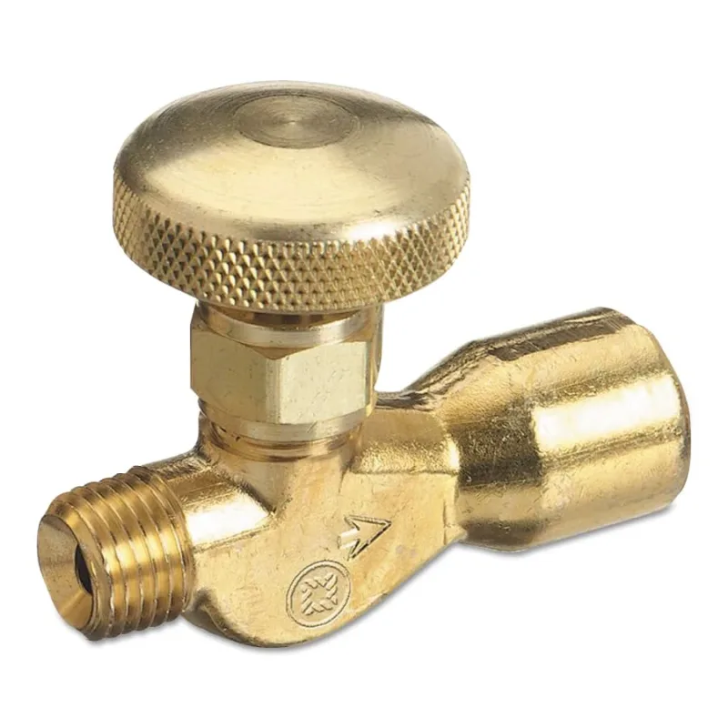 Brass Body Valve for Non-Corrosive Gases, 200 psig, 1/4 in NPT (M), 5/8 in-18 RH (F), Inert Gas CGA-032