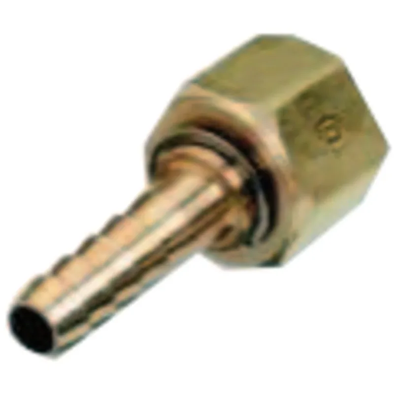 Brass Hose Adaptors, Female Swivel/Barb, B-Size, RH