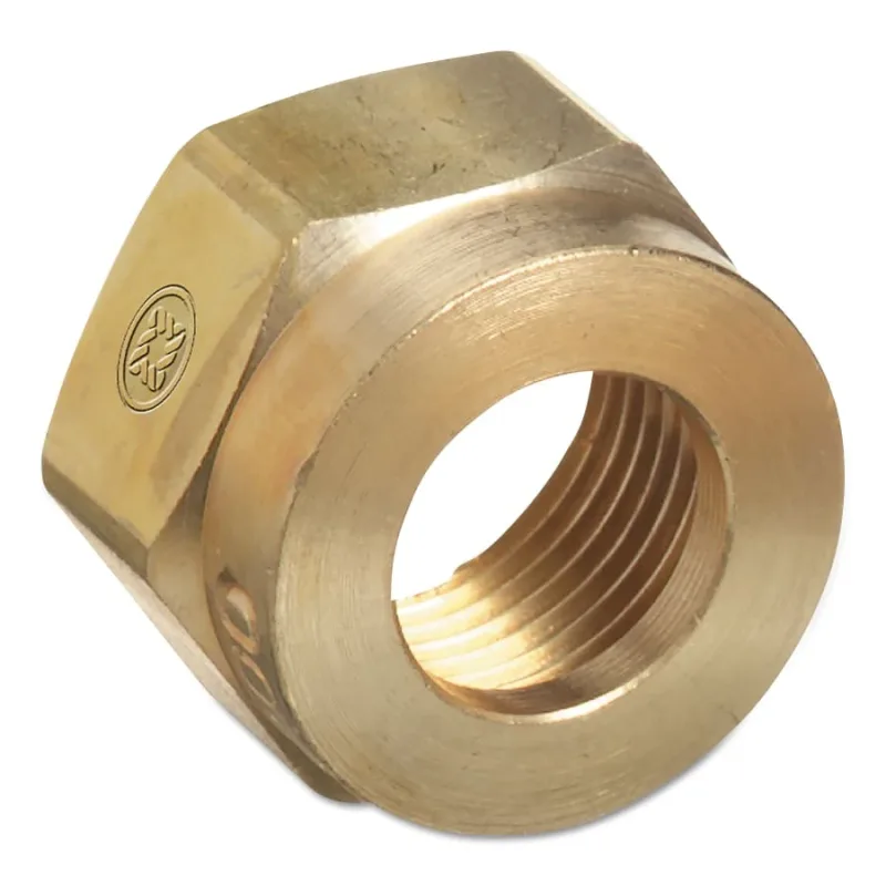 Regulator Inlet Nut, Acetylene (MC), Brass, CGA-200, 0.628 in to 20 NGO, RH Female