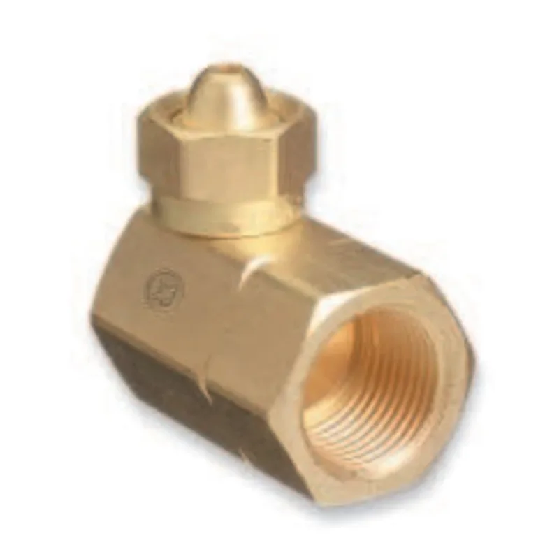 Brass Cylinder Adaptor, CGA-200 "MC" Acetylene To CGA-510 POL Acetylene 90°