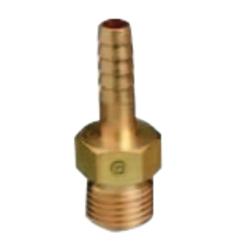 Brass Hose Adaptors, Male/Barb, Brass, LH, 1/4 in