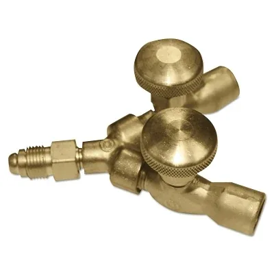 Valved "Y" Connections, 200 PSIG, Brass, Male/Female, LH, 5/8 in - 18