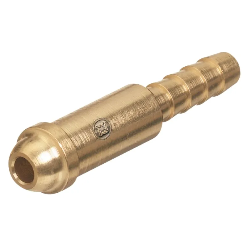 Inert Arc Nipple, 200 psig, Brass, 2-7/32 in L, Barb for 5/16 in Hose ID, B-Size 5/8 in-18