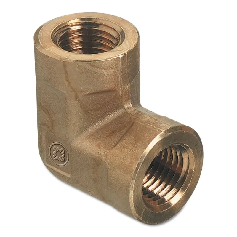 Pipe Thread Elbow, Connector, 3000 psig, Brass, 1/4 in x 1/4 in, 90° Female to Female NPT