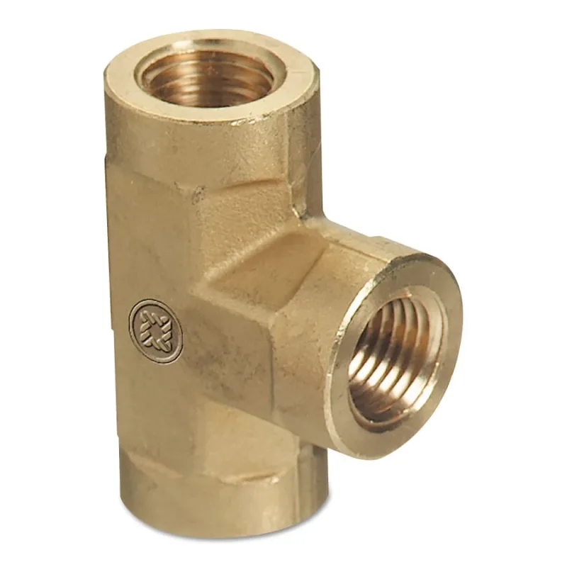 Pipe Thread Tees, Connector, 1,000 PSIG, Brass, 1/8 in (NPT)