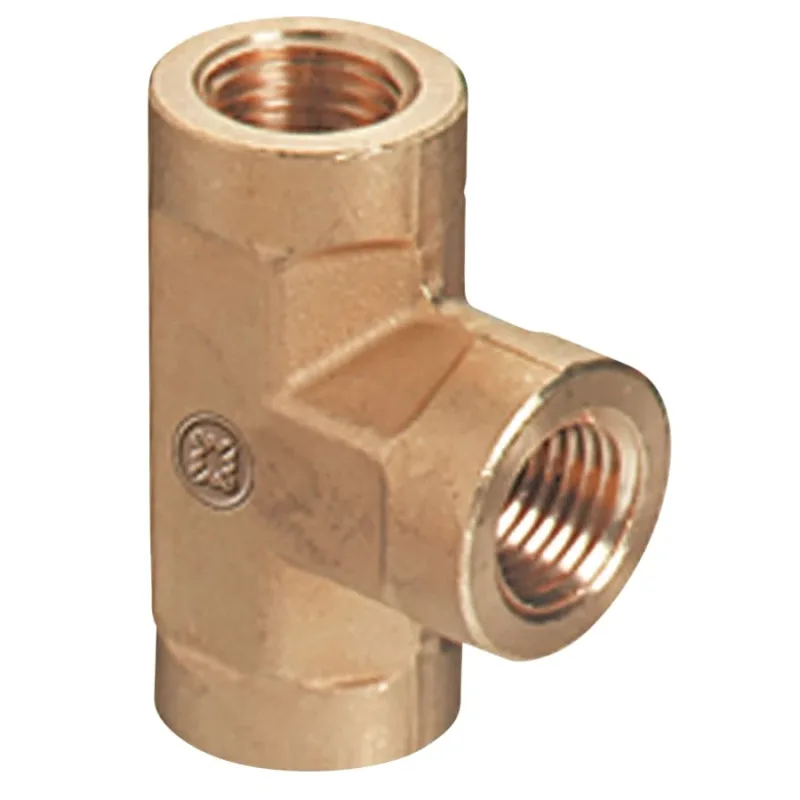 Pipe Thread Tee, 3-Way Connector, 3000 psig, Brass