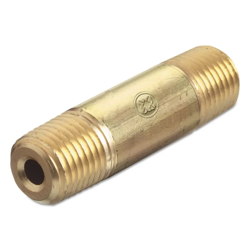 Pipe Thread Nipples, 3000 PSIG, Brass, 1/4 in (NPT), 1 1/2 in Long