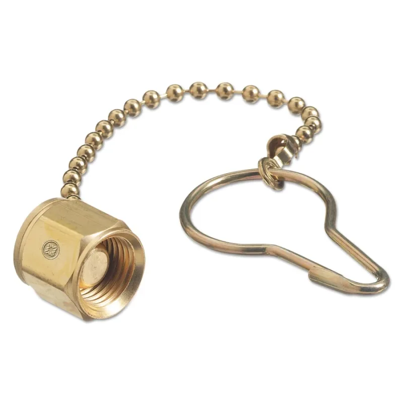 Chain and Plug Assembly, 2-Pc Nut and Plug, Female, RH, 200 psig, Oxygen, Brass, CGA-024