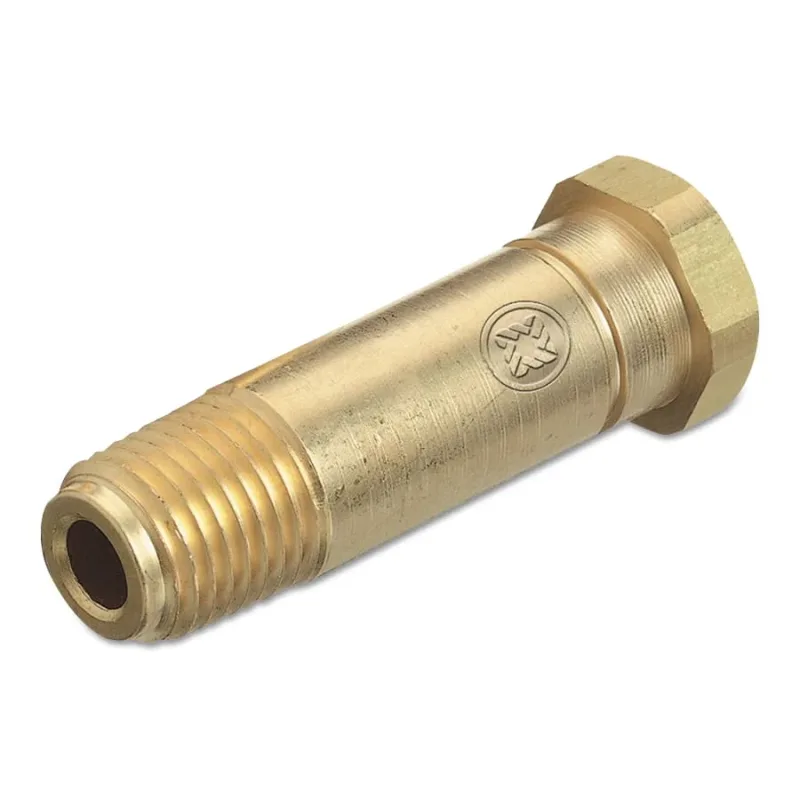 Regulator Inlet Nipple, CO2, 1/4 in (NPT), 2-1/2 in L, Brass, CGA-320