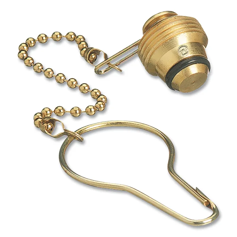 Chain and Plug Assembly, 1-Pc Prest-O-Lite Nut and Plug, Male, LH, 500 psig, Acetylene, Brass, CGA-510