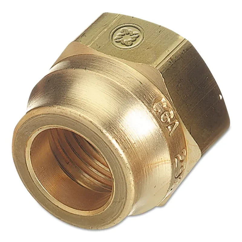 Brass SAE Flare Tubing Connections, Nut, 500 PSIG, Brass, 0.75 in - 16