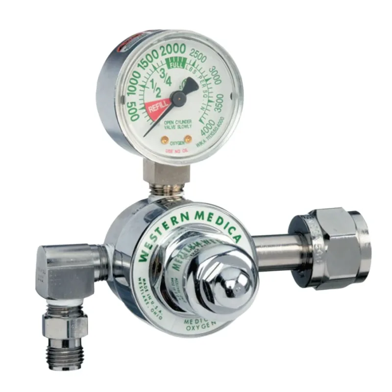 Single-Stage Preset Regulator, Medical Gas Mixtures, 0 to 50 psi, 3000 psi Inlet, CGA 280 Nut and Nipple