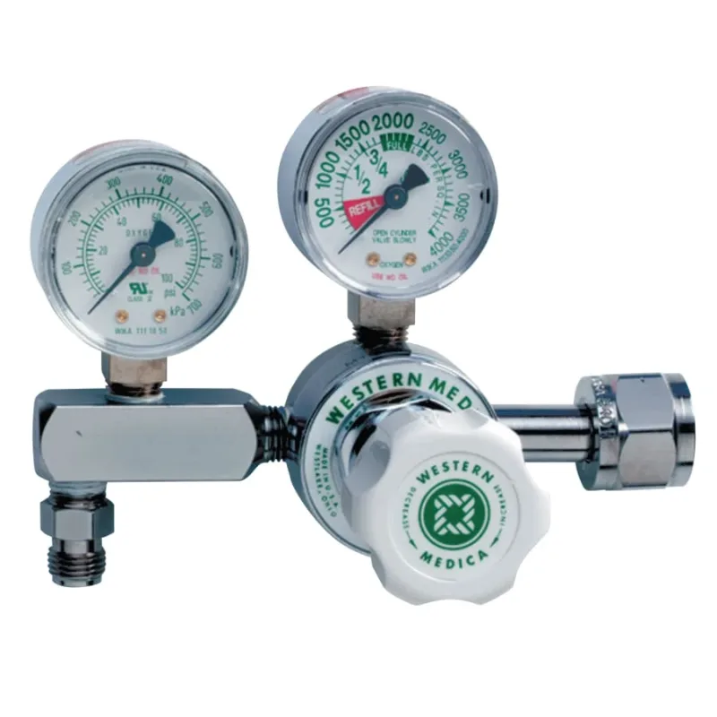 M1 Series Single-Stage Adj Delivery Pressure Reg, Helium Mixture, 0 to 100 psi, 3000 psi Inlet, CGA 500 Nut and Nipple
