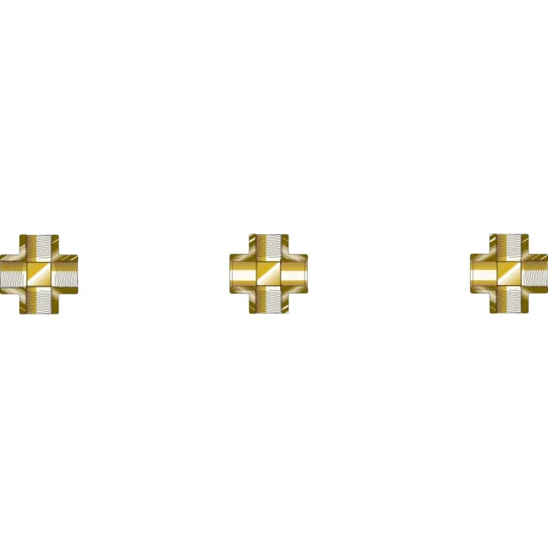 Pipe Crosses, Adapter, 3,000 PSIG, Brass, X-Shape, 1/2 in (NPT)
