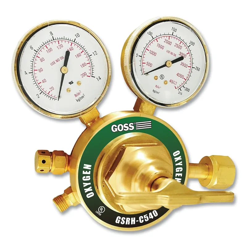 GSRH Series Heavy-Duty V-Style Regulator, Oxygen, 180 psi Delivery, 3000 psi Inlet, CGA 540