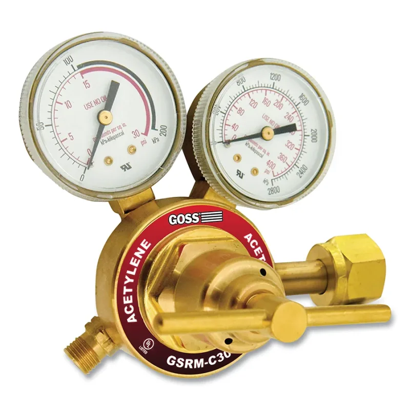 GSRM Series Medium-Duty V-Style Regulator, Acetylene, 15 psi Delivery, 400 psi Inlet, CGA 300