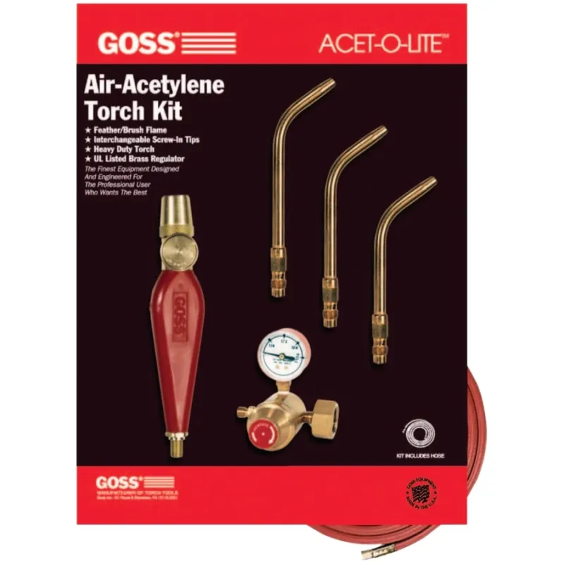 Feather Flame® Air-Acetylene Torch Kit, 1/8 in, 3/16 in, 1/4 in, Acetylene(B), Soldering/Brazing, BA-2/3/4 TIPS