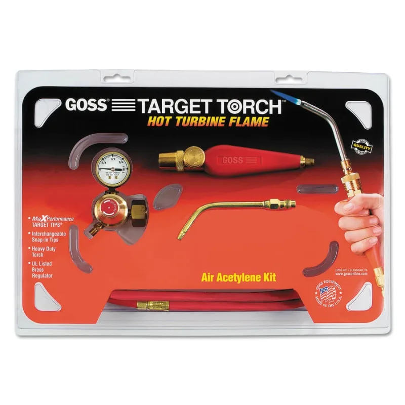 Feather Flame® Air-Acetylene Torch Kit, 1/4 in, Acetylene (B), Soldering/Brazing, BA-4TIP