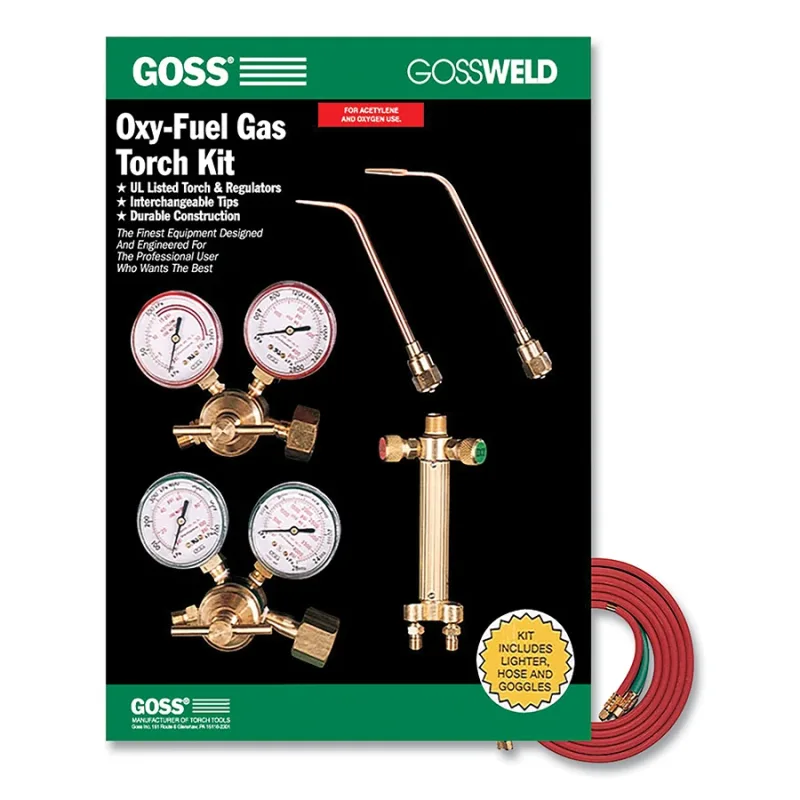 Brazing and Welding Kit, B Acetylene Regulator, Front Valve Handle, Braze to 1-1/2 in, Weld to 3/16 in