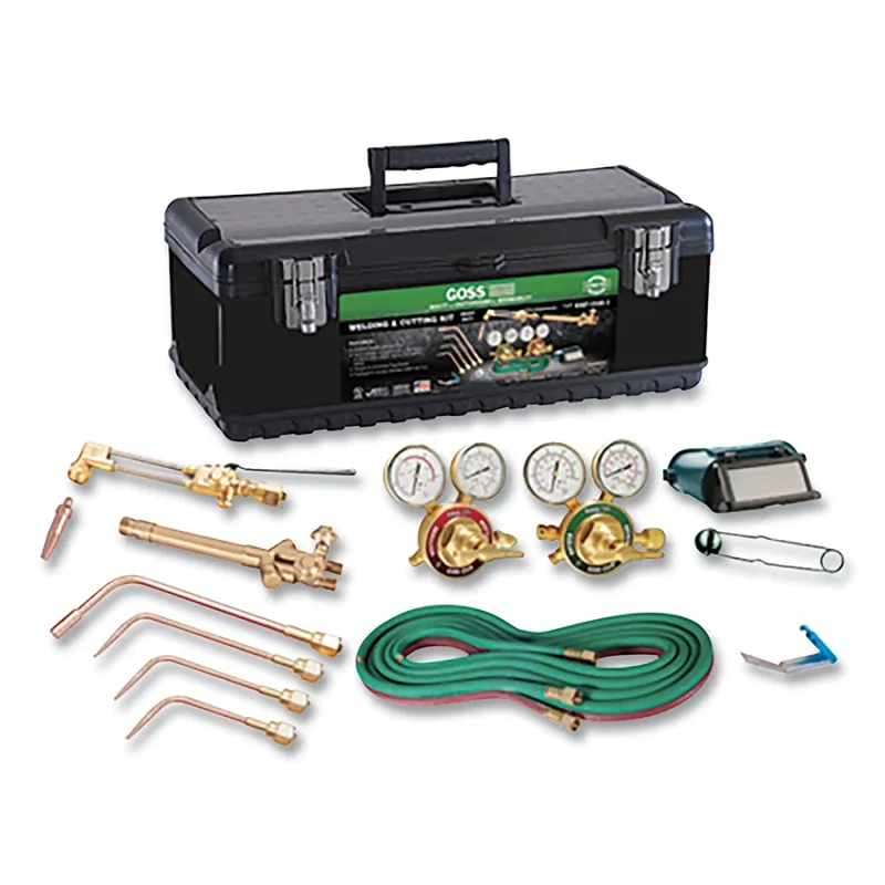 V-Style Cutting and Welding Outfit, GSRH Series Regulators CGA510/CGA540, Heavy-Duty, Oxy-Acetylene, With Tool Box