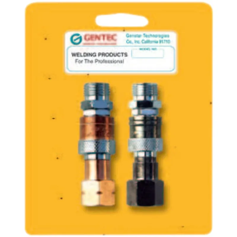 Quick Connector Set, Hose-to-Torch, Steel/Brass, Fuel/Oxygen, B-Size 9/16 in-18