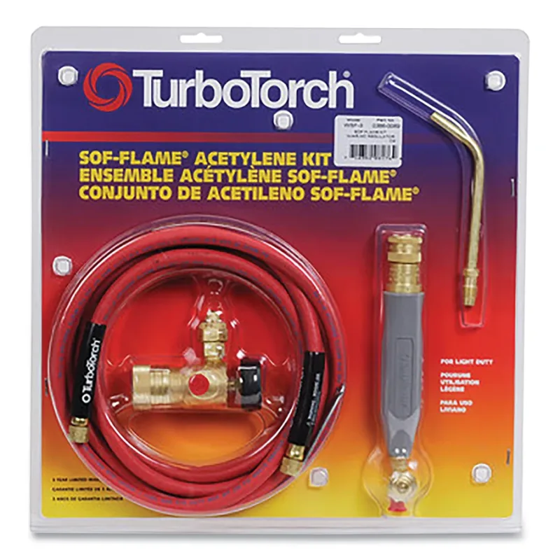 Soldering and Brazing Kit, AR-B Regulator, WA-400 Handle, AH-12 Hose, S-4 Tip, B Tank Connection, Acetylene