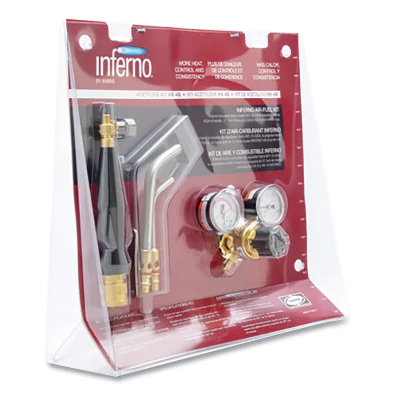 Inferno® Air-Fuel Hand Torch Kit, Acetylene, Incl Tips/Hose/Regulator/Torch Handle/Wrench, B-Tank Connection