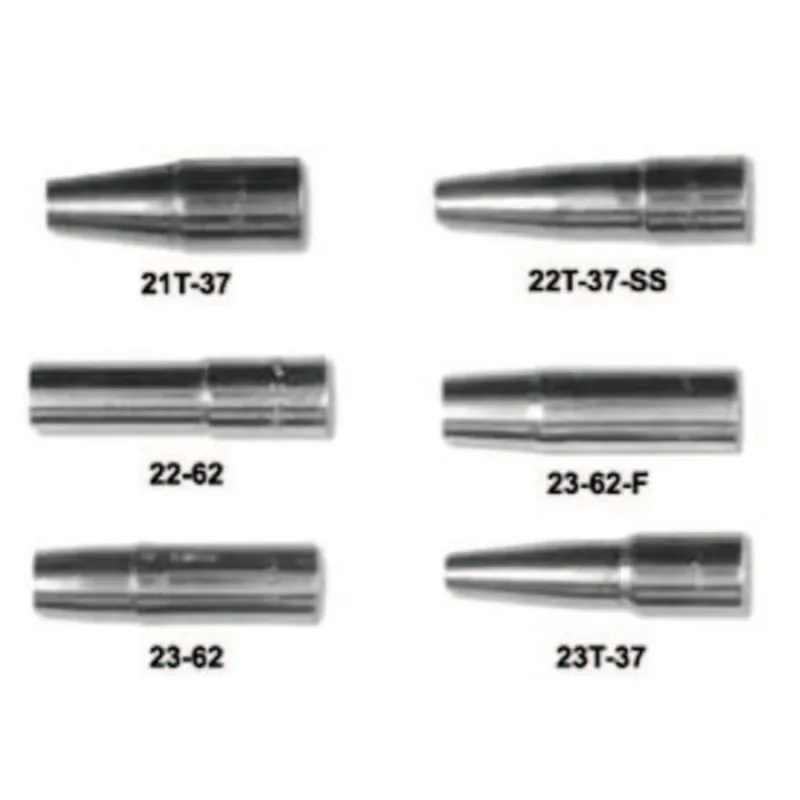 21 Series Nozzles, Self-Insulated, Tip Flush, 1/2 in, For Mini-MIG Gun