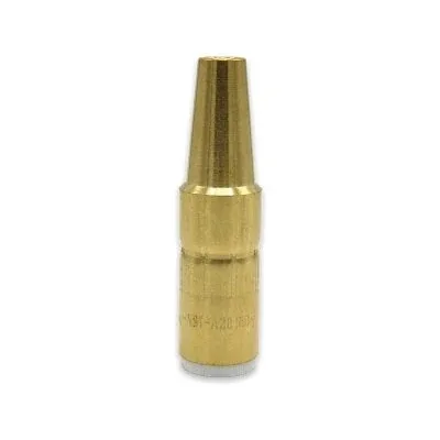 Acculock™ S Series Nozzle, Small, 3/8 in Bore, 1/8 in Recess, Brass, For Tapered Contact Tips