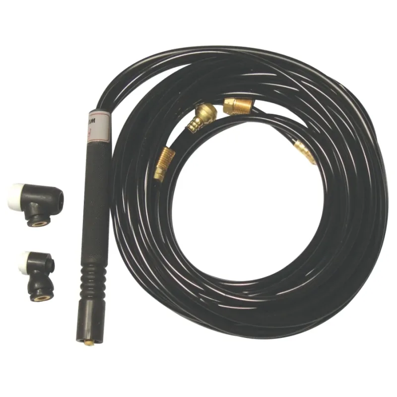 Water Cooled Flexible Tig Torch Packages, Flex Head, 25 ft Braided Rubber Cable