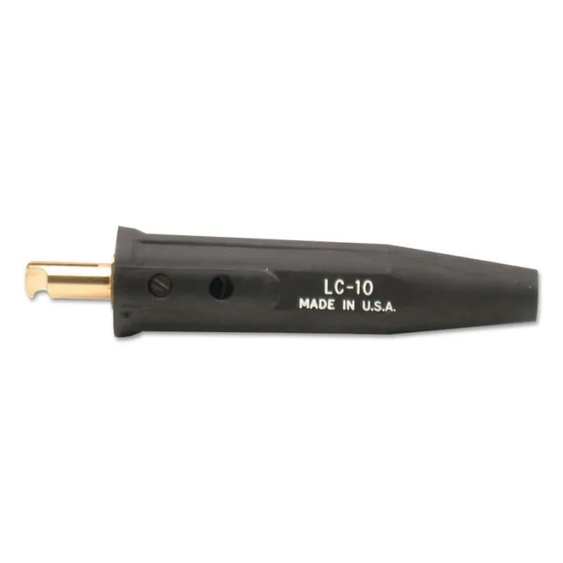 Cable Connector, Single Ova-Point Screw Connection, Male, 4 to 1/0 Cable Cap, Black