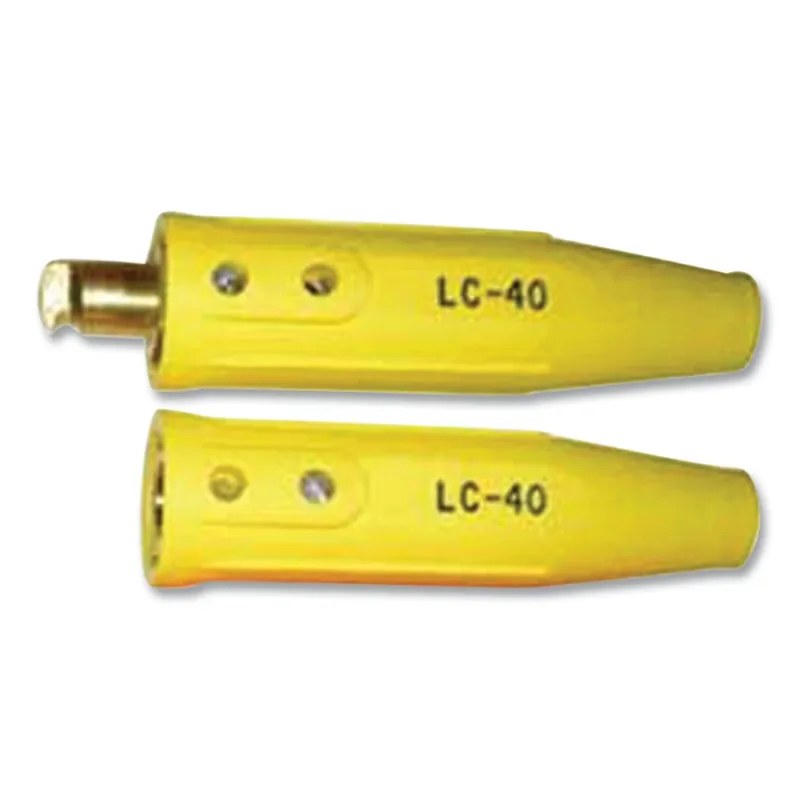 Cable Connector, Double Oval-Point Screw Connection, LC-40HD, #3/0 thru #4/0 Cable, Yellow