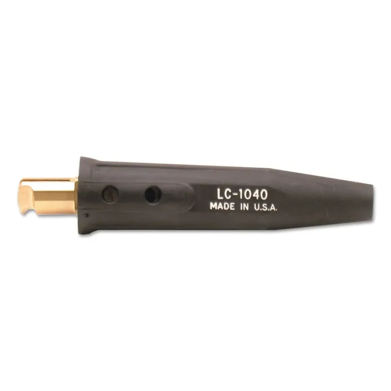 Whip Cable Connector, Oval-Point Screw Connection, Male, 1/0 Cable Cap, Black