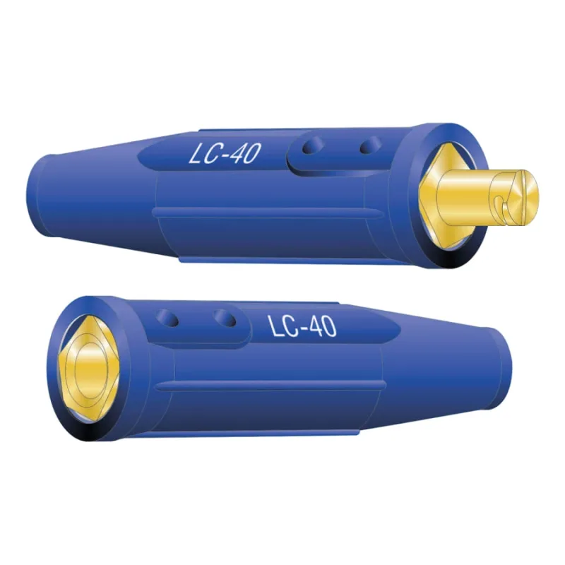 Cable Connector, Single Oval-Point Screw Connection, 1/0-2/0 Cap., Blue