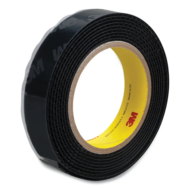 Loop Fastener, SJ3531, 1 in W x 50 yd L, 3 mil Thick, Black