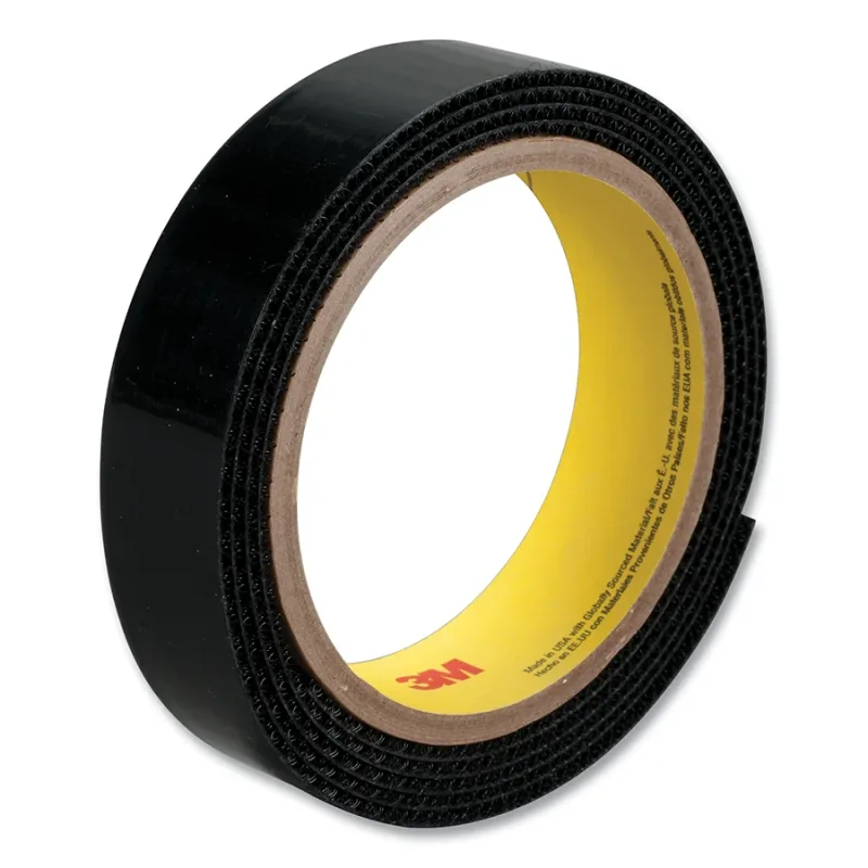 Loop Fastener, SJ3527N, 1 in W x 50 yd L, 3 mil Thick, Black
