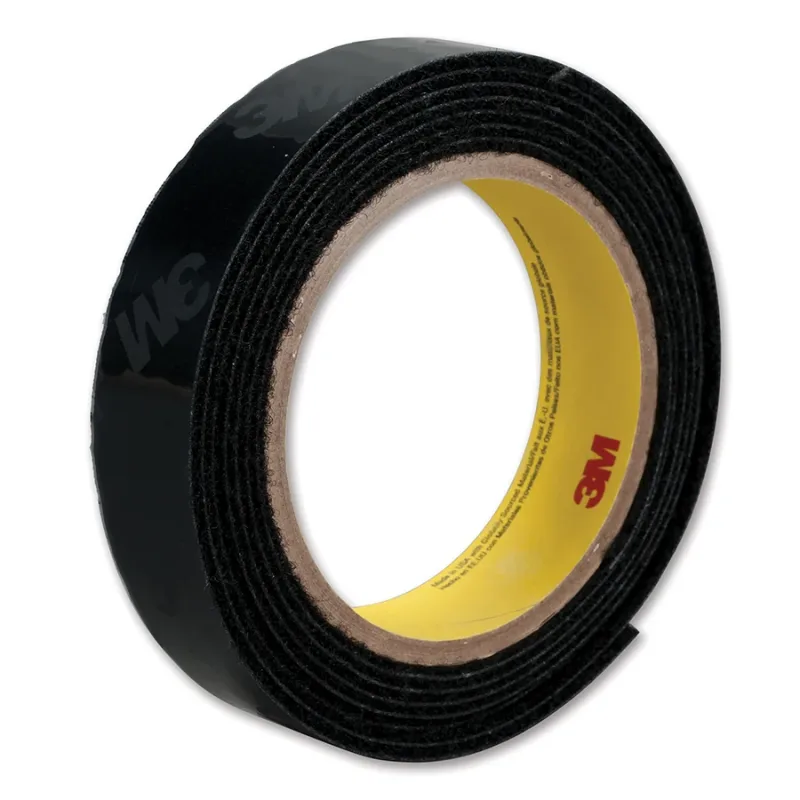 Loop Fastener, SJ3571, 1 in W x 50 yd L, 4 mil Thick, Black