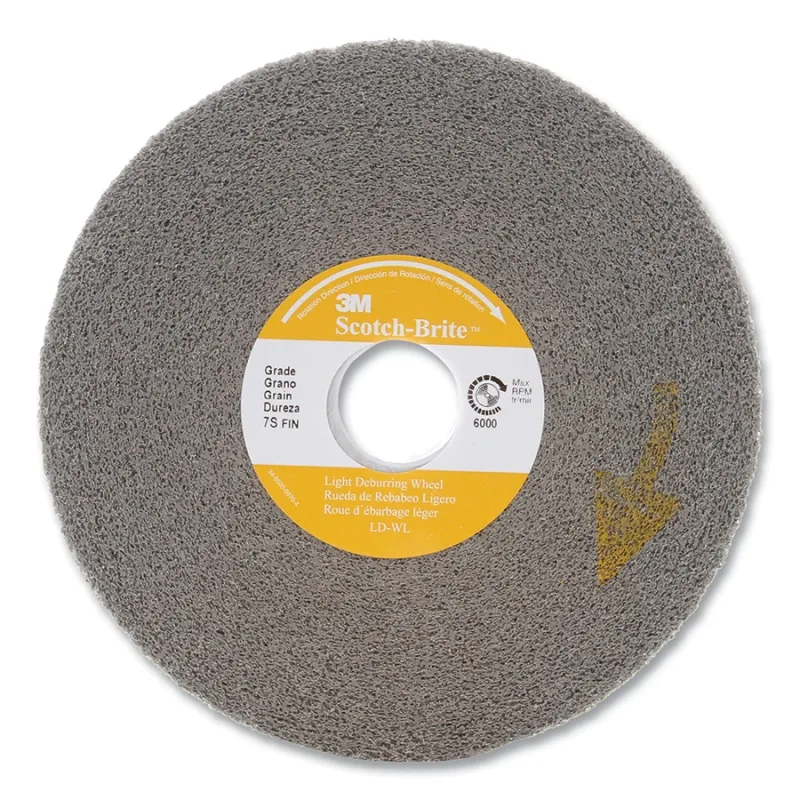 Light Deburring Wheel, 6 in dia x 1 in Arbor, Fine, 6000 RPM, Silicon Carbide