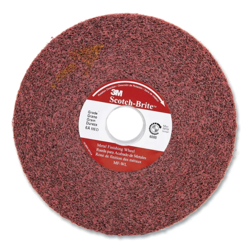 Scotch-Brite™ Metal Finishing Wheel, 14 in x 1 in x 8 in, 2,550 rpm, Aluminum Oxide, 5A Medium