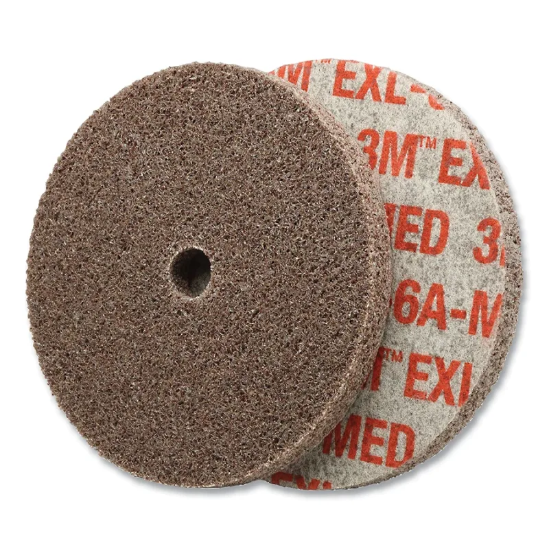 EXL Unitized Deburring Wheel, 6A Med, 2 in dia x 1/8 in W x 3/16 in Arbor Hole, 22100 RPM