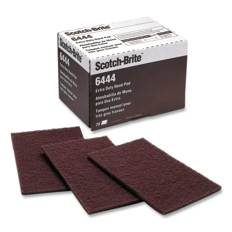 Scotch-Brite™ Extra Duty Hand Pad, 6 in x 9 in, Aluminum Oxide, Fine, Brown