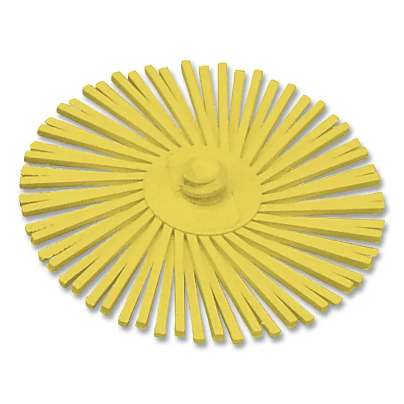 Roloc™ Radial Bristle Disc, 3 in dia, P80 Grit, 25000 RPM, Ceramic Aluminum Oxide, Yellow