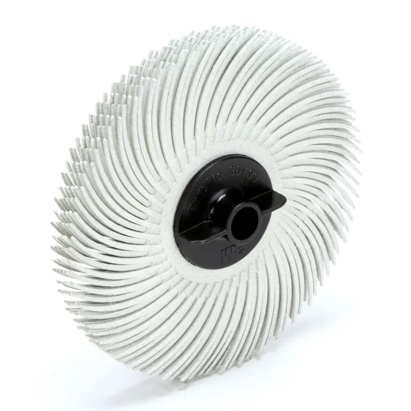 Radial Bristle Disc, 3/4 in dia x 1/16 in Arbor, 400 Grit, 35000 RPM, Ceramic, Blue