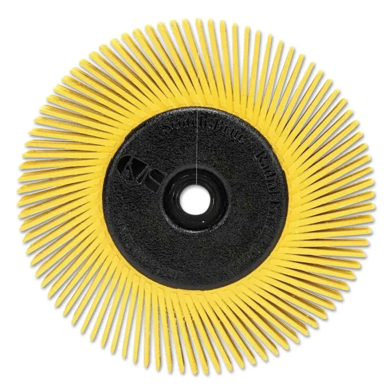 Scotch-Brite™ Radial Bristle Brush, 6 in dia x 1/2 in W, 6000 RPM, 80 Grit