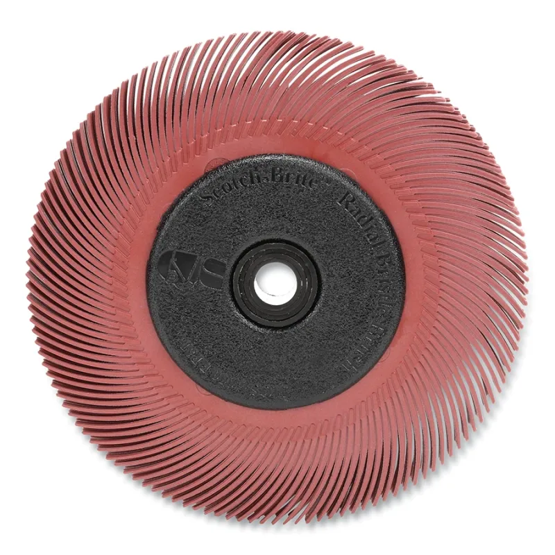 Scotch-Brite™ Radial Bristle Brush, 6 in dia, 1 in W, 6000 RPM, 220 Grit