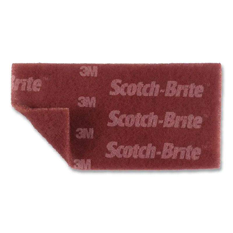 Durable Flex Hand Pad, 9 in L x 4.5 in W, Very Fine, Aluminum Oxide, Maroon