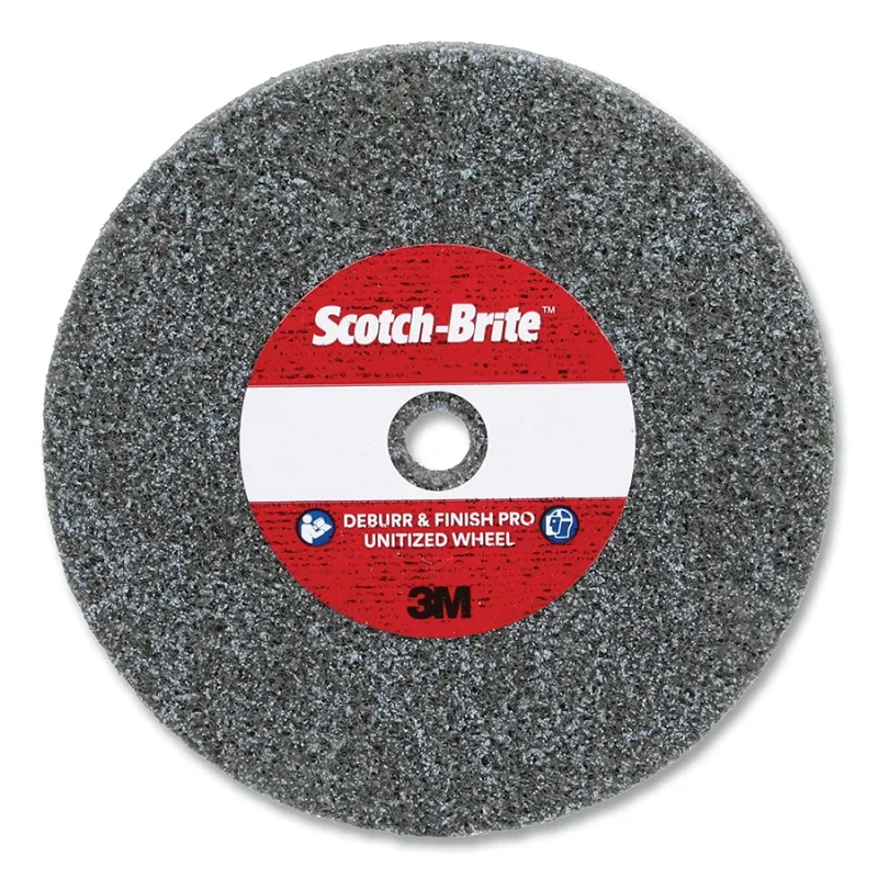 Deburr and Finish Pro Unitized Wheel, 3 in dia x 1/4 in AH x 1/4 in Thick, Medium+, 15100 RPM, Precision Shaped Ceramic