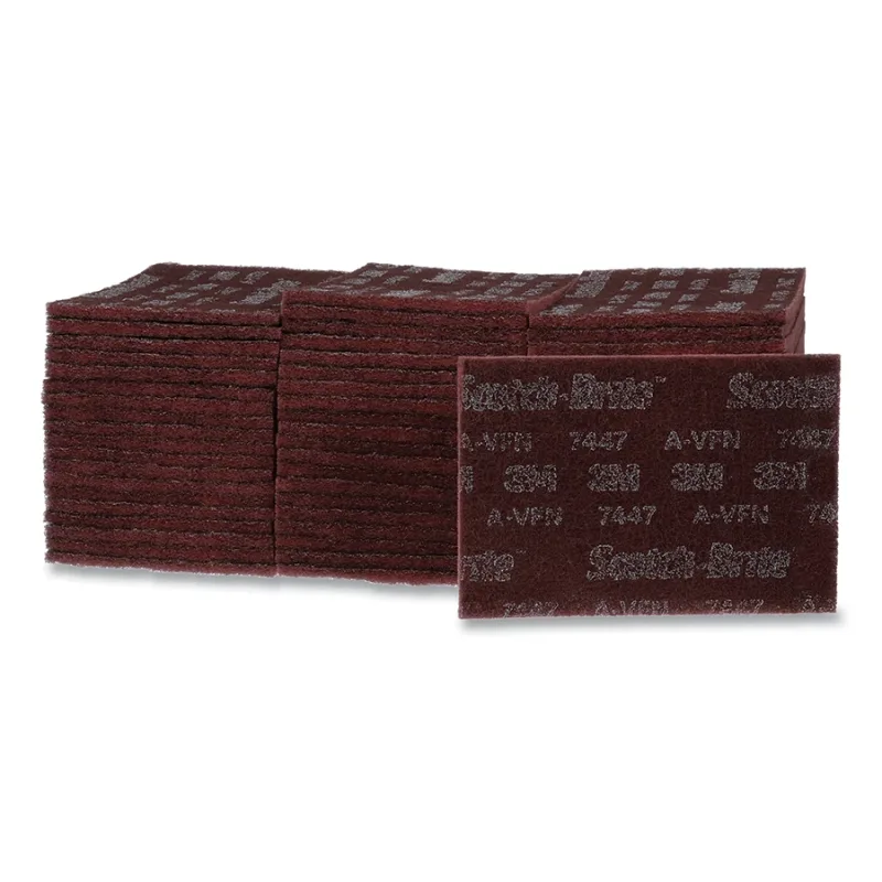 Hand Pad, 9 in L, Very Fine, Aluminum Oxide, Maroon