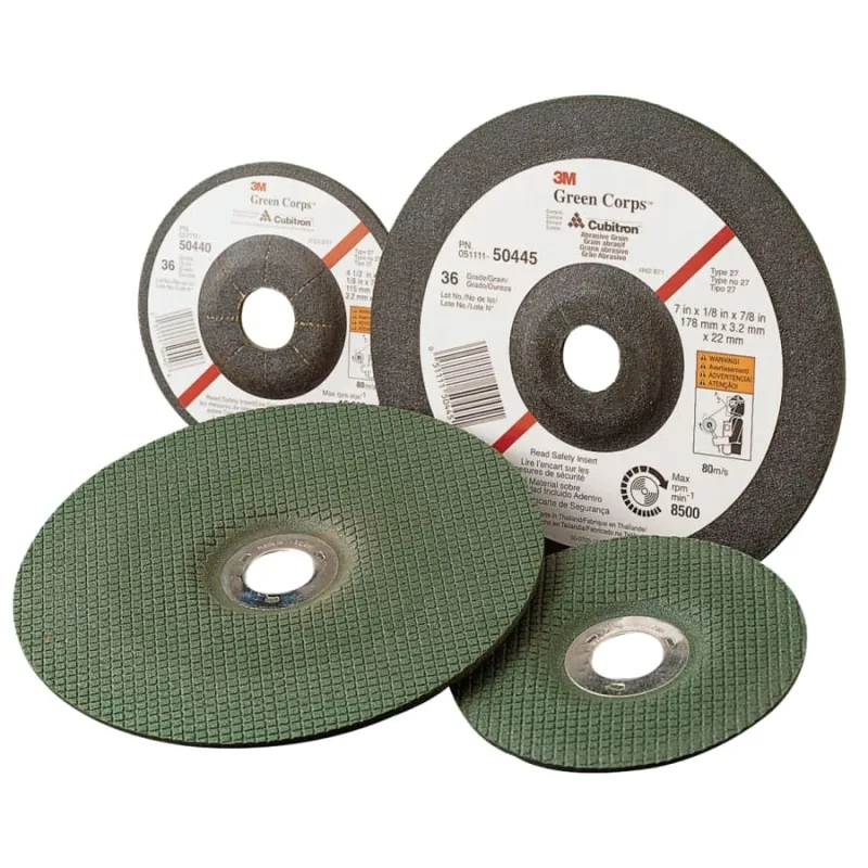 Green Corps Flexible Grinding Wheel, 4 1/2" Dia, 7/8 Arbor, 1/8" Thick, 36 Grit